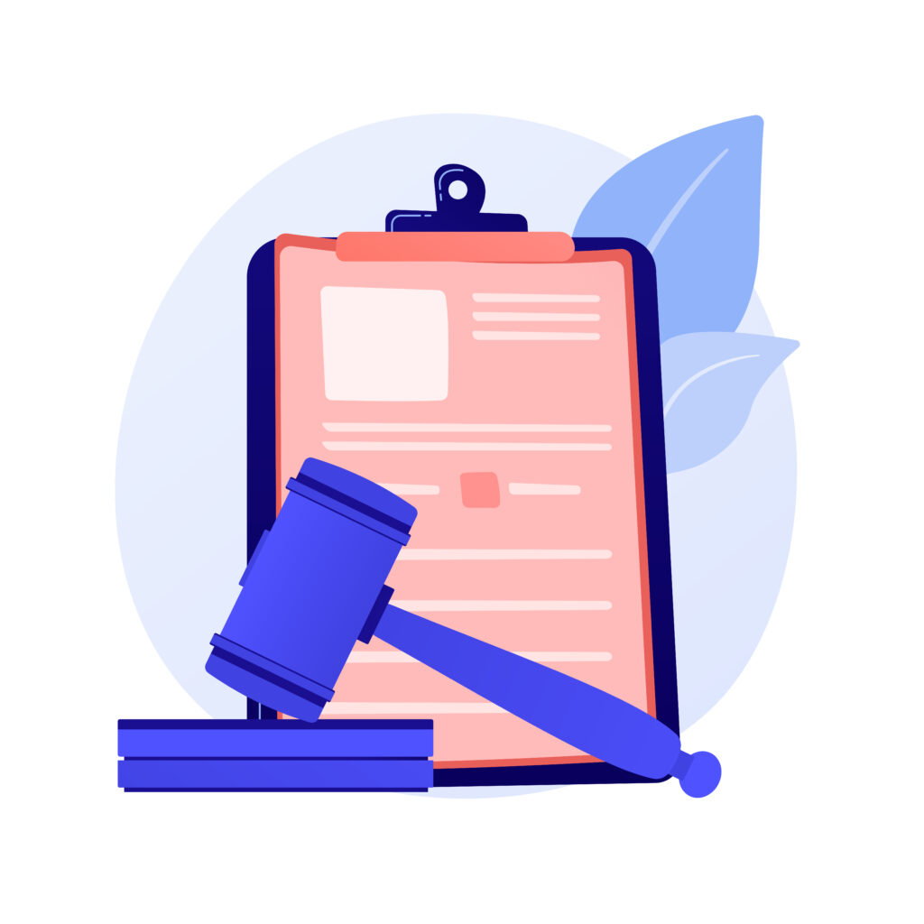 marteaux de la justice avec documents importants