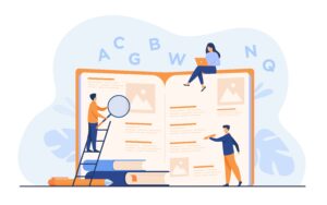 Cahier ouvert avec différents mot de vocabulaire