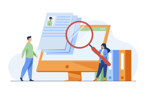 Personnes entrain de chercher un médecin expert ou un avocat sur un ordinateur